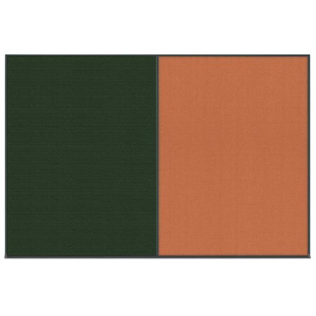 United Visual Products Enclosed Corkboard, 1 Door, 72"x36", 4" Fra UV3404-GOLD-BLACK